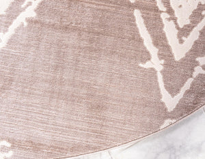 Light Brown 8' x 8' Jill Zarin Uptown Round Area Rug 70% Polypropylene & 30% Polyester  Contemporary Carpet for Living, Dining, Office, Bedroom for Sale at Rug Engine