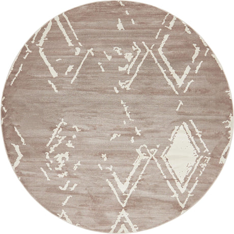 Light Brown 8' x 8' Jill Zarin Uptown Round Area Rug 70% Polypropylene & 30% Polyester  Contemporary Carpet for Living, Dining, Office, Bedroom for Sale at Rug Engine