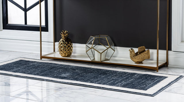 Navy Blue 2' 7 x 8' Jill Zarin Uptown Runner Area Rug 70% Polypropylene & 30% Polyester  Contemporary Carpet for Living, Dining, Office, Bedroom for Sale at Rug Engine