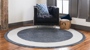 Navy Blue 5' 3 x 5' 3 Jill Zarin Uptown Round Area Rug 70% Polypropylene & 30% Polyester  Contemporary Carpet for Living, Dining, Office, Bedroom for Sale at Rug Engine