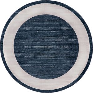 Navy Blue 8' x 8' Jill Zarin Uptown Round Area Rug 70% Polypropylene & 30% Polyester  Contemporary Carpet for Living, Dining, Office, Bedroom for Sale at Rug Engine