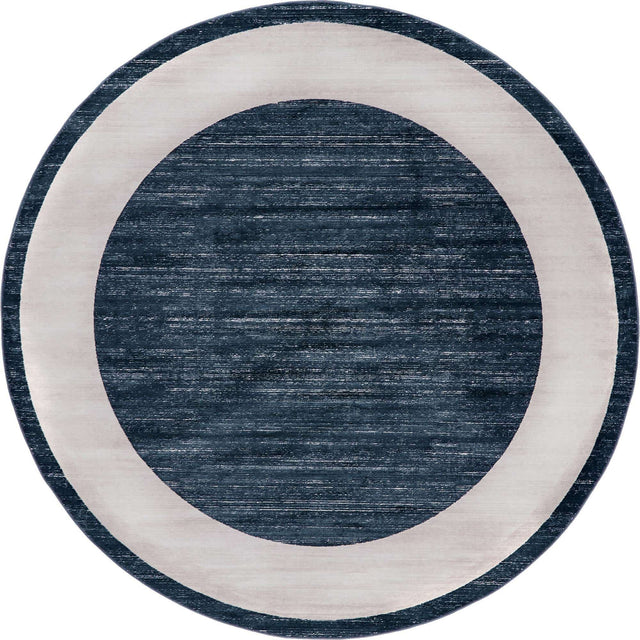 Navy Blue 8' x 8' Jill Zarin Uptown Round Area Rug 70% Polypropylene & 30% Polyester  Contemporary Carpet for Living, Dining, Office, Bedroom for Sale at Rug Engine