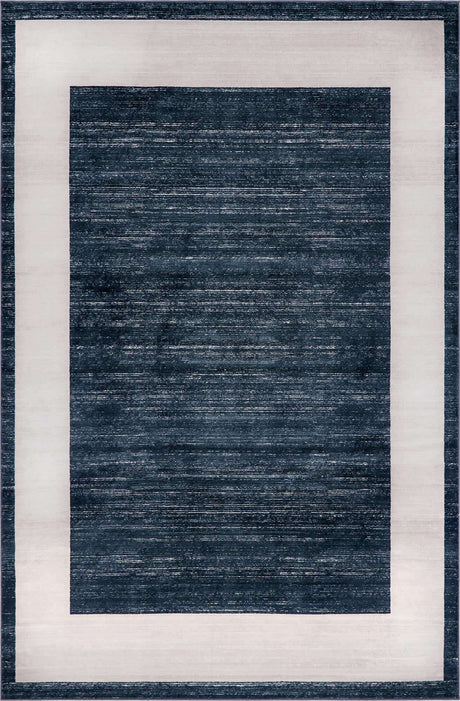 Navy Blue 4' 1 x 6' 1 Jill Zarin Uptown Rectangle Area Rug 70% Polypropylene & 30% Polyester  Contemporary Carpet for Living, Dining, Office, Bedroom for Sale at Rug Engine