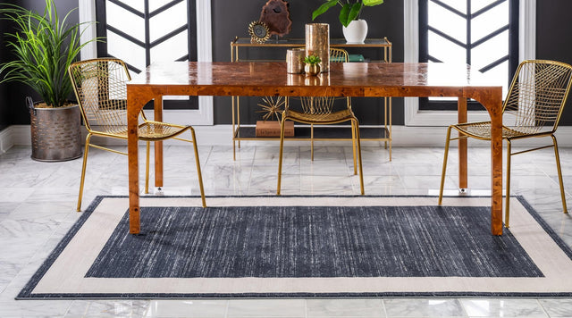 Navy Blue 5' 1 x 8' Jill Zarin Uptown Rectangle Area Rug 70% Polypropylene & 30% Polyester  Contemporary Carpet for Living, Dining, Office, Bedroom for Sale at Rug Engine