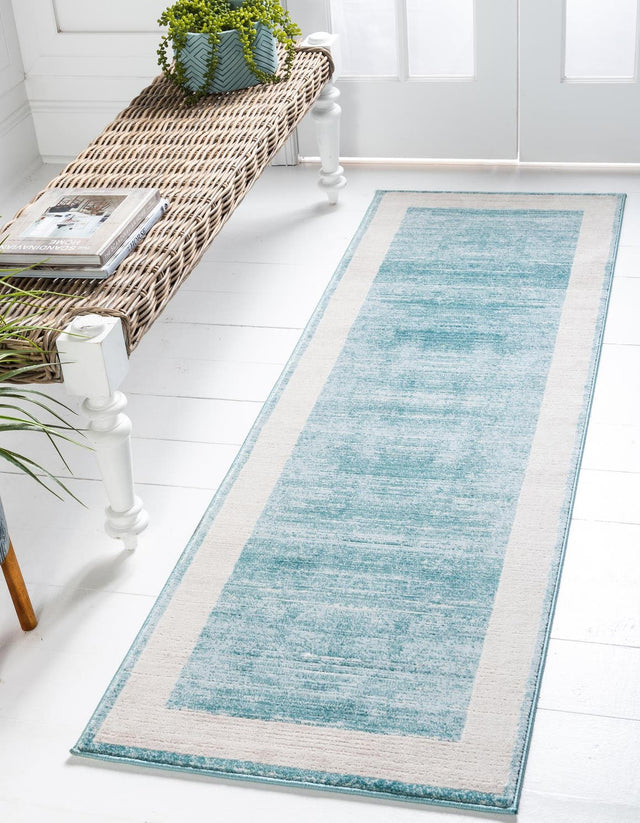 Turquoise 2' 7 x 13' 11 Jill Zarin Uptown Runner Area Rug 70% Polypropylene & 30% Polyester  Contemporary Carpet for Living, Dining, Office, Bedroom for Sale at Rug Engine