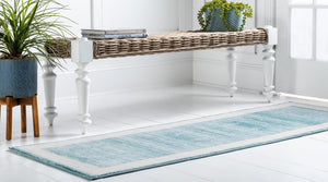 Turquoise 2' 7 x 13' 11 Jill Zarin Uptown Runner Area Rug 70% Polypropylene & 30% Polyester  Contemporary Carpet for Living, Dining, Office, Bedroom for Sale at Rug Engine