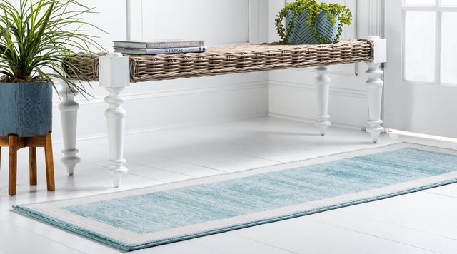 Turquoise 2' 7 x 13' 11 Jill Zarin Uptown Runner Area Rug 70% Polypropylene & 30% Polyester  Contemporary Carpet for Living, Dining, Office, Bedroom for Sale at Rug Engine
