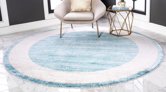 Turquoise 3' 3 x 3' 3 Jill Zarin Uptown Round Area Rug 70% Polypropylene & 30% Polyester  Contemporary Carpet for Living, Dining, Office, Bedroom for Sale at Rug Engine