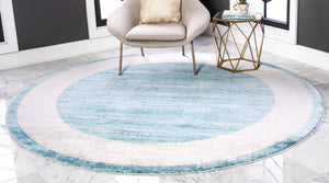 Turquoise 5' 3 x 5' 3 Jill Zarin Uptown Round Area Rug 70% Polypropylene & 30% Polyester  Contemporary Carpet for Living, Dining, Office, Bedroom for Sale at Rug Engine