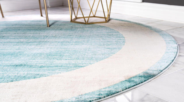 Turquoise 5' 3 x 5' 3 Jill Zarin Uptown Round Area Rug 70% Polypropylene & 30% Polyester  Contemporary Carpet for Living, Dining, Office, Bedroom for Sale at Rug Engine