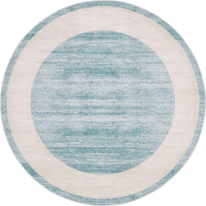 Turquoise 8' x 8' Jill Zarin Uptown Round Area Rug 70% Polypropylene & 30% Polyester  Contemporary Carpet for Living, Dining, Office, Bedroom for Sale at Rug Engine