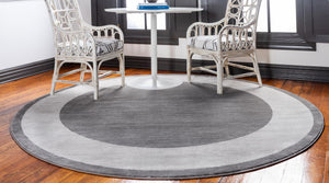 Gray 8' x 8' Jill Zarin Uptown Round Area Rug 70% Polypropylene & 30% Polyester  Contemporary Carpet for Living, Dining, Office, Bedroom for Sale at Rug Engine