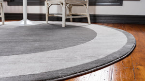 Gray 3' 3 x 3' 3 Jill Zarin Uptown Round Area Rug 70% Polypropylene & 30% Polyester  Contemporary Carpet for Living, Dining, Office, Bedroom for Sale at Rug Engine