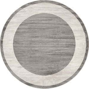 Gray 8' x 8' Jill Zarin Uptown Round Area Rug 70% Polypropylene & 30% Polyester  Contemporary Carpet for Living, Dining, Office, Bedroom for Sale at Rug Engine