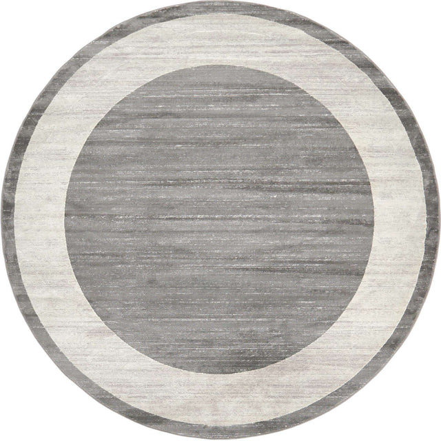 Gray 8' x 8' Jill Zarin Uptown Round Area Rug 70% Polypropylene & 30% Polyester  Contemporary Carpet for Living, Dining, Office, Bedroom for Sale at Rug Engine