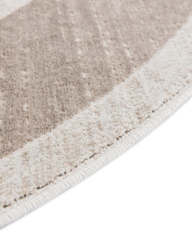 Beige 8' x 8' Jill Zarin Uptown Round Area Rug 70% Polypropylene & 30% Polyester  Contemporary Carpet for Living, Dining, Office, Bedroom for Sale at Rug Engine