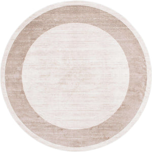 Beige 8' x 8' Jill Zarin Uptown Round Area Rug 70% Polypropylene & 30% Polyester  Contemporary Carpet for Living, Dining, Office, Bedroom for Sale at Rug Engine
