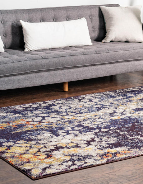 Navy Blue 10' 6 x 16' 5 Vita Rectangle Area Rug Colorful Vivid Vintage Style Modern Indoor Easy Clean Durable Carpet Mat for Home Interior Design for Sale at Rug Engine