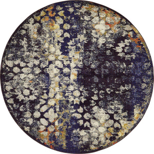 Navy Blue 8' x 8' Vita Round Area Rug