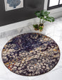 Navy Blue 4' 1 x 4' 1 Vita Round Area Rug