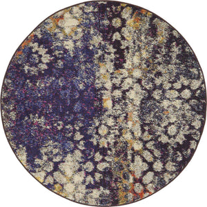 Navy Blue 4' 1 x 4' 1 Vita Round Area Rug