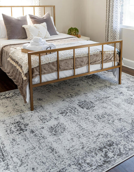 Gray 6' 1 x 9' Sofia Rectangle Area Rug Discounted Clearance Final Sale