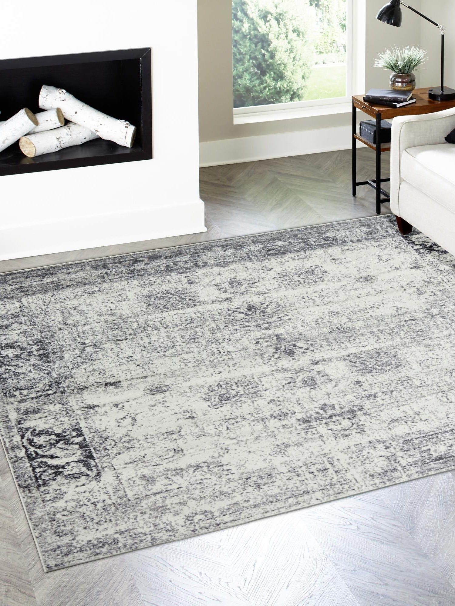 Gray 12' x 12' Sofia Square Area Rug Durable Easy Clean Stain Resistant Unique Carpet for Affordable Interior Home Design for Sale at Rug Engine