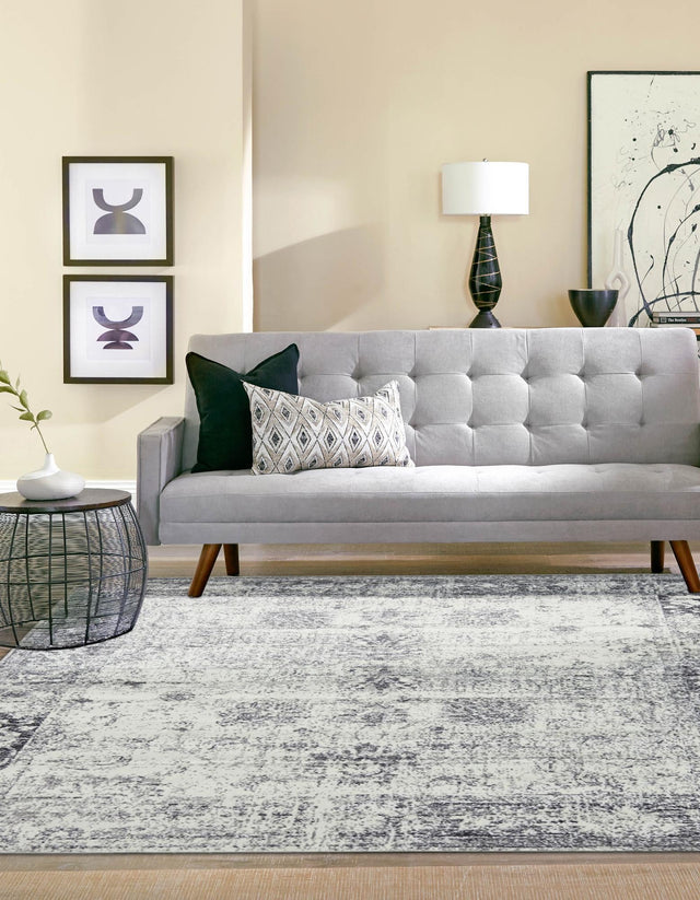 Gray 6' 1 x 6' 1 Sofia Square Area Rug Durable Easy Clean Stain Resistant Unique Carpet for Affordable Interior Home Design for Sale at Rug Engine