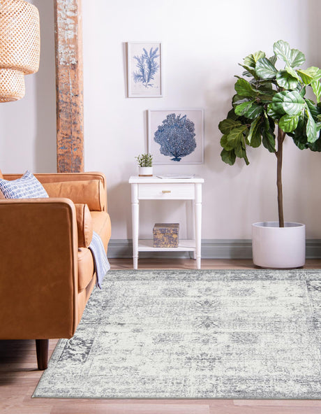 Gray 10' x 10' Sofia Square Area Rug Durable Easy Clean Stain Resistant Unique Carpet for Affordable Interior Home Design for Sale at Rug Engine