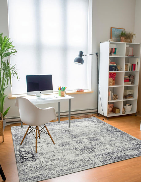 Gray 13' 1 x 13' 1 Sofia Square Area Rug Durable Easy Clean Stain Resistant Unique Carpet for Affordable Interior Home Design for Sale at Rug Engine
