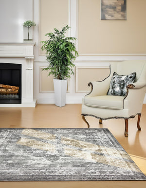 Gray 13' 1 x 13' 1 Sofia Square Area Rug Durable Easy Clean Stain Resistant Unique Carpet for Affordable Interior Home Design for Sale at Rug Engine