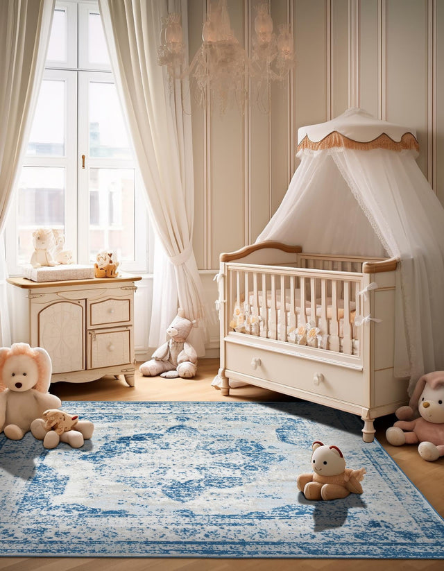 Blue 3' 3 x 3' 3 Sofia Square Rug