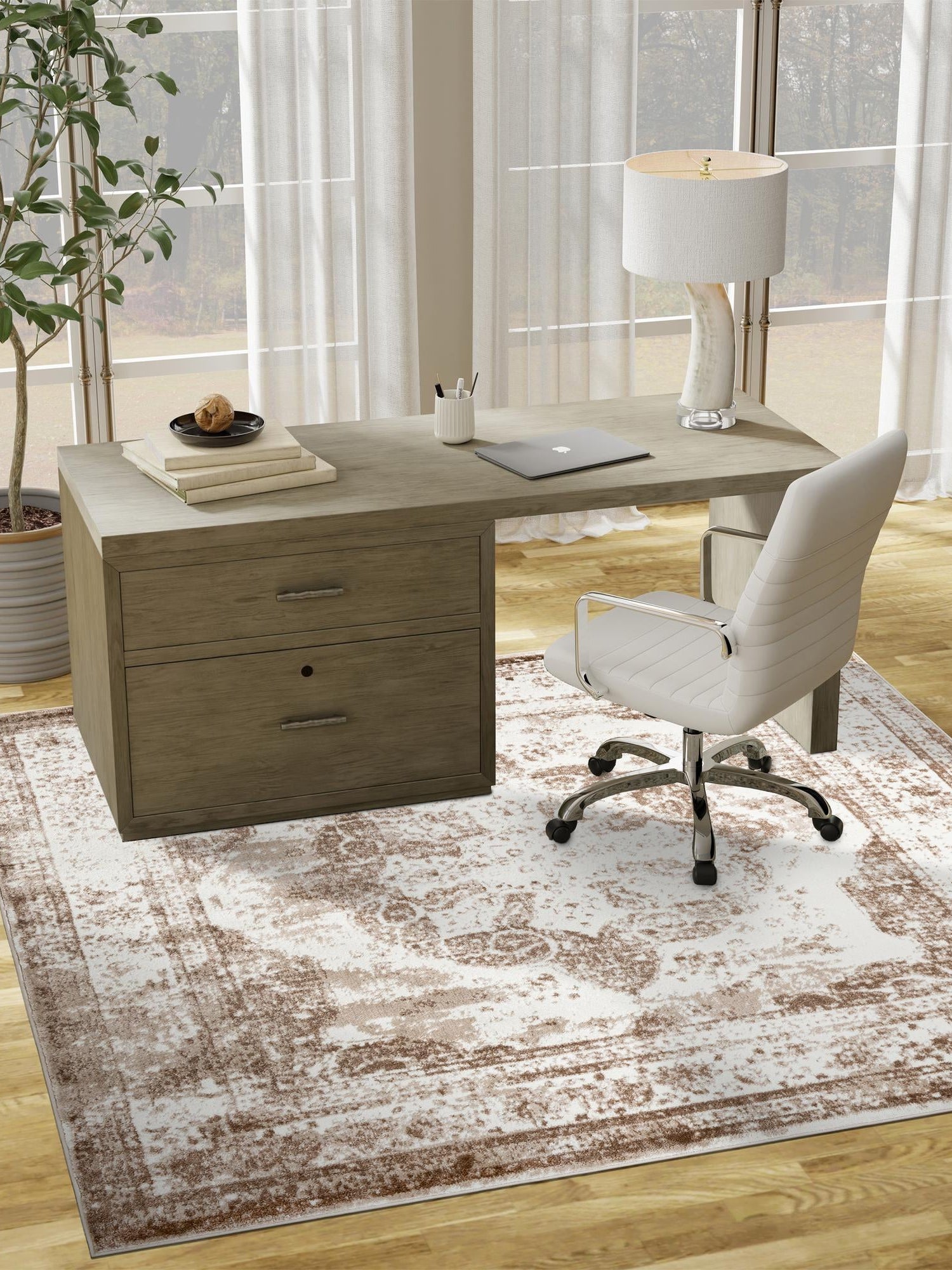 Beige 5' 3 x 5' 3 Sofia Square Area Rug Durable Easy Clean Stain Resistant Unique Carpet for Affordable Interior Home Design for Sale at Rug Engine