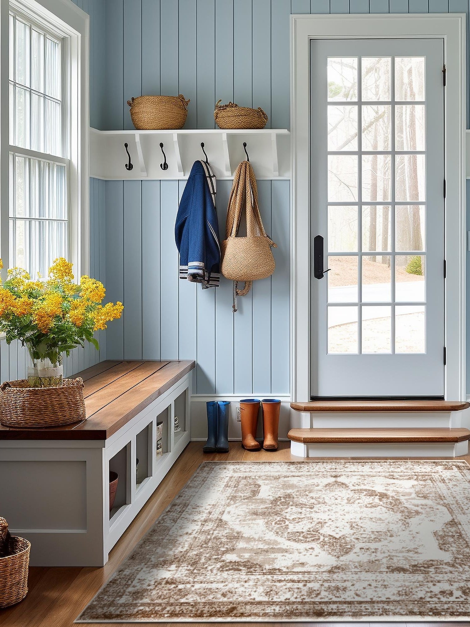 Beige 3' 1 x 3' 1 Sofia Square Area Rug