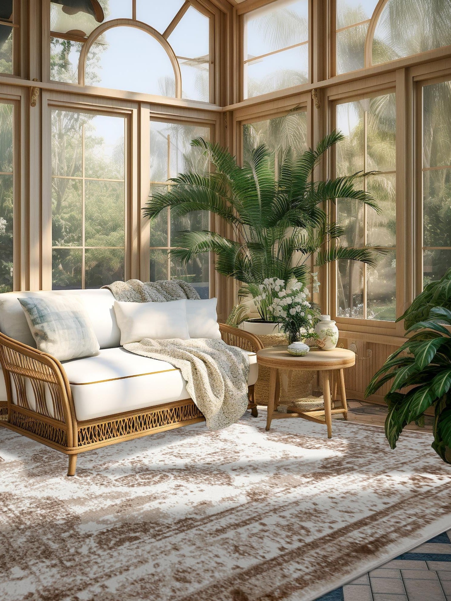 Beige 10' x 10' Sofia Square Area Rug