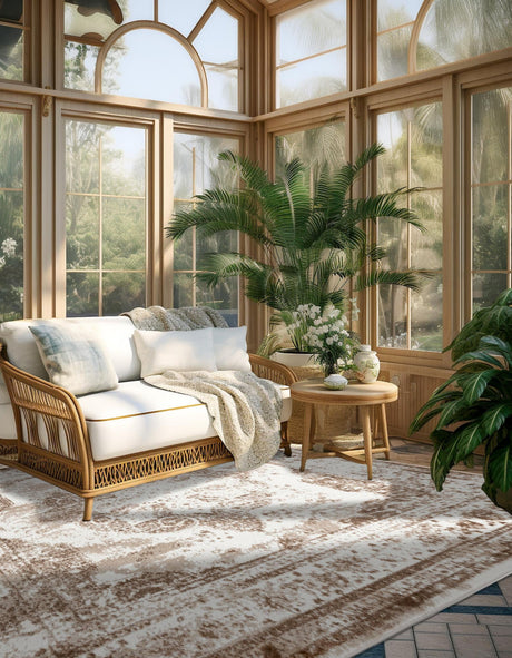 Beige 10' x 10' Sofia Square Area Rug Durable Easy Clean Stain Resistant Unique Carpet for Affordable Interior Home Design for Sale at Rug Engine