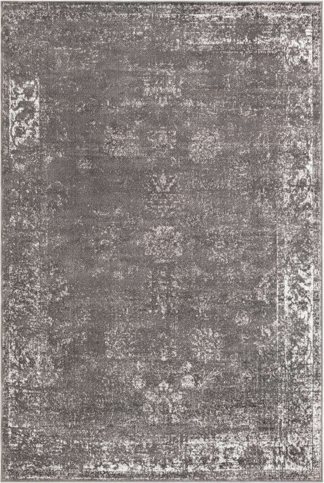 Dark Gray 6' 1 x 9' Sofia Rectangle Area Rug Durable Easy Clean Stain Resistant Unique Carpet for Affordable Interior Home Design for Sale at Rug Engine