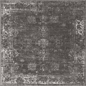 Dark Gray 6' 1 x 6' 1 Sofia Square Area Rug Durable Easy Clean Stain Resistant Unique Carpet for Affordable Interior Home Design for Sale at Rug Engine