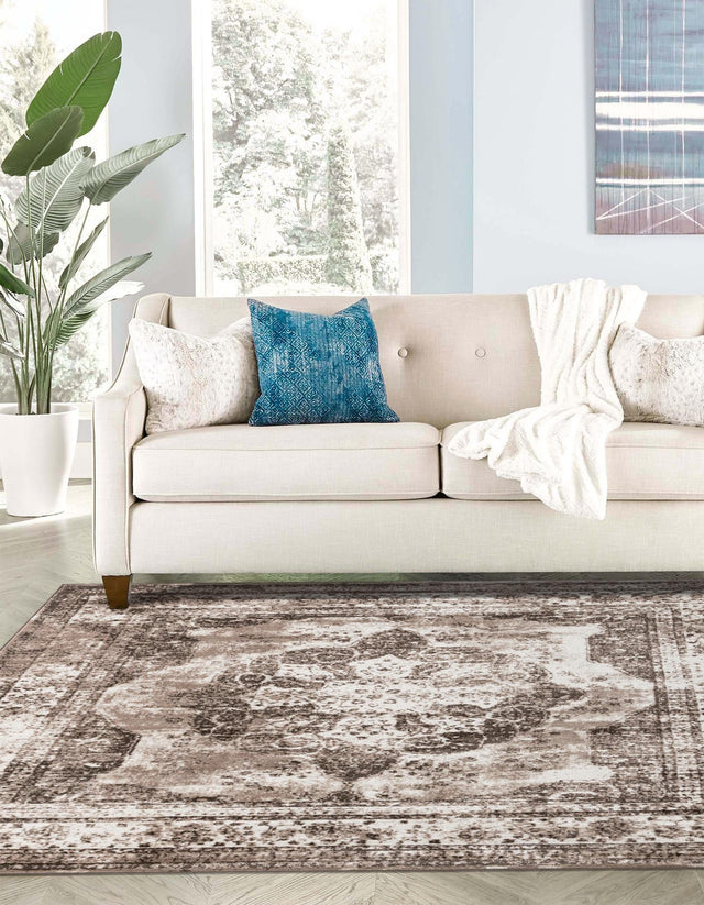 Light Brown 6' 1 x 6' 1 Sofia Square Area Rug Durable Easy Clean Stain Resistant Unique Carpet for Affordable Interior Home Design for Sale at Rug Engine