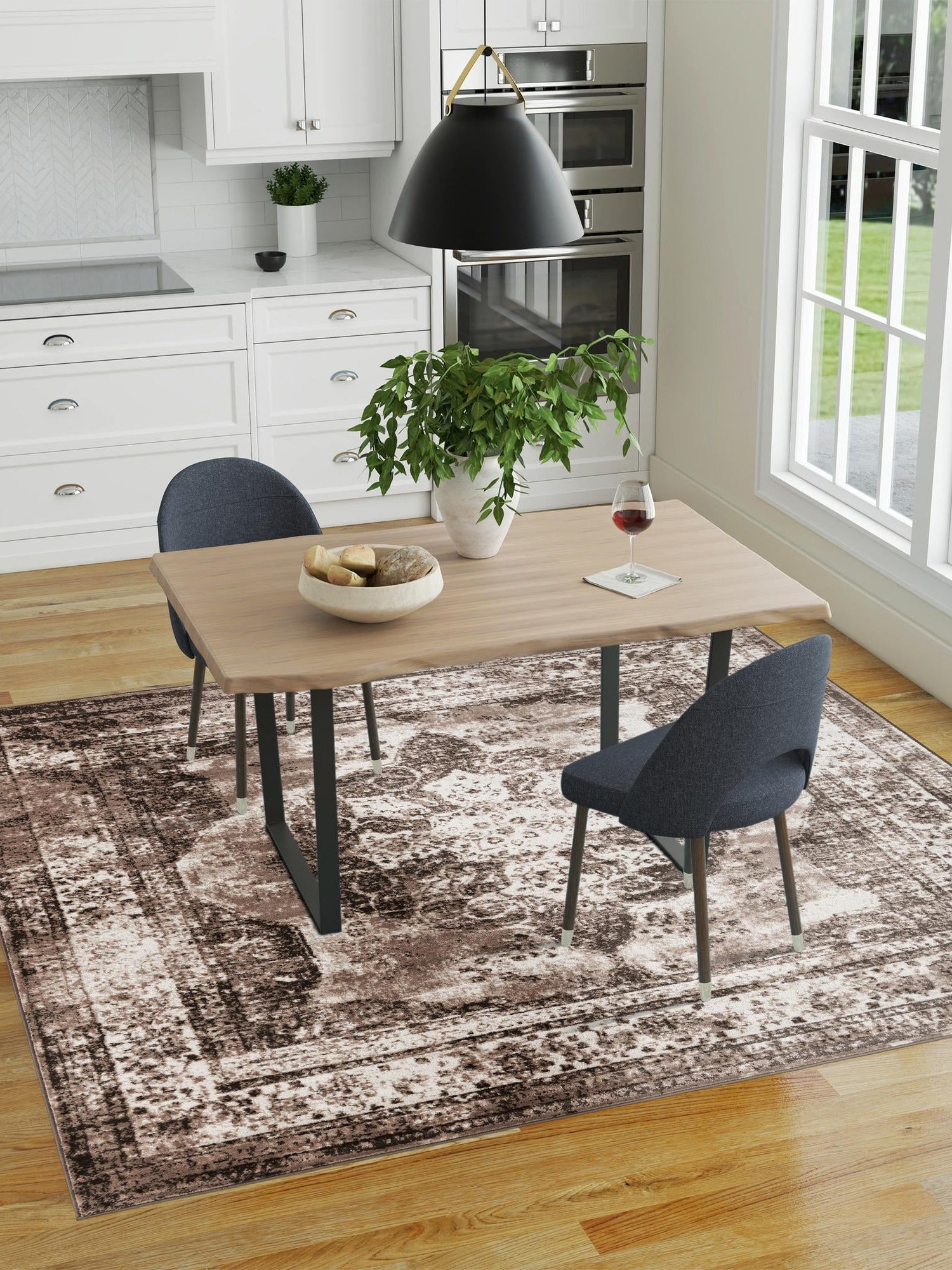 Light Brown 5' 3 x 5' 3 Sofia Square Area Rug Durable Easy Clean Stain Resistant Unique Carpet for Affordable Interior Home Design for Sale at Rug Engine