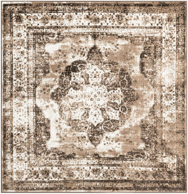 Light Brown 6' 1 x 6' 1 Sofia Square Area Rug Durable Easy Clean Stain Resistant Unique Carpet for Affordable Interior Home Design for Sale at Rug Engine