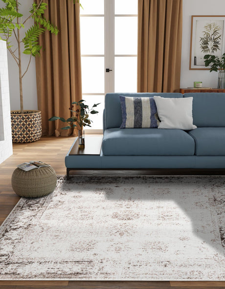 Beige 10' x 10' Sofia Square Area Rug Durable Easy Clean Stain Resistant Unique Carpet for Affordable Interior Home Design for Sale at Rug Engine
