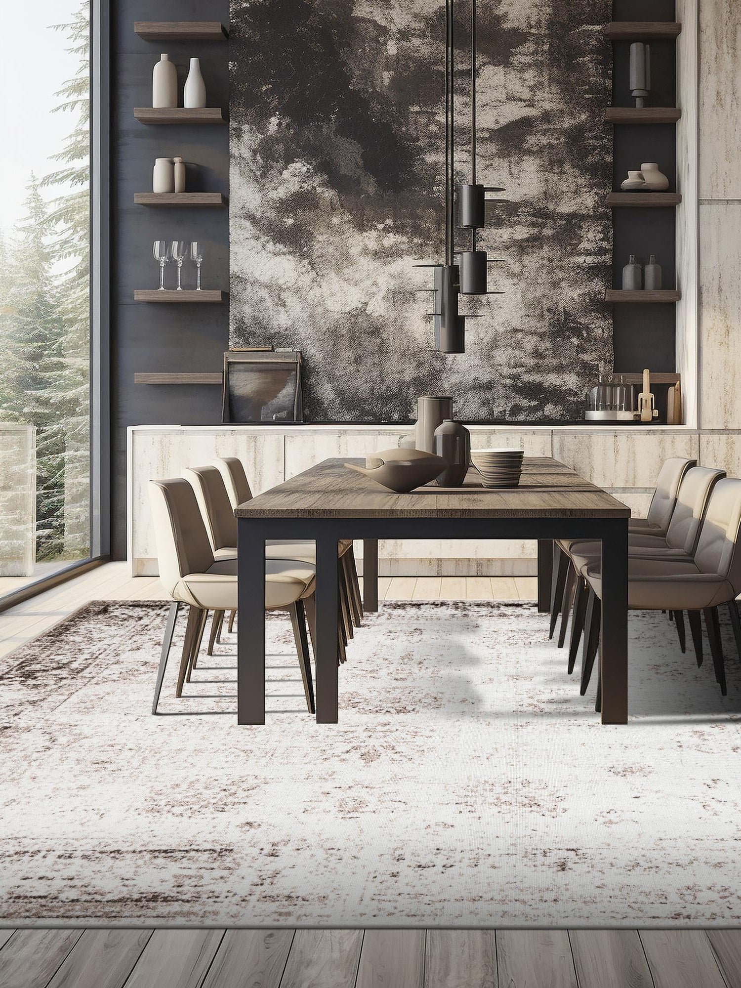Beige 7' 10 x 7' 10 Sofia Square Area Rug Durable Easy Clean Stain Resistant Unique Carpet for Affordable Interior Home Design for Sale at Rug Engine