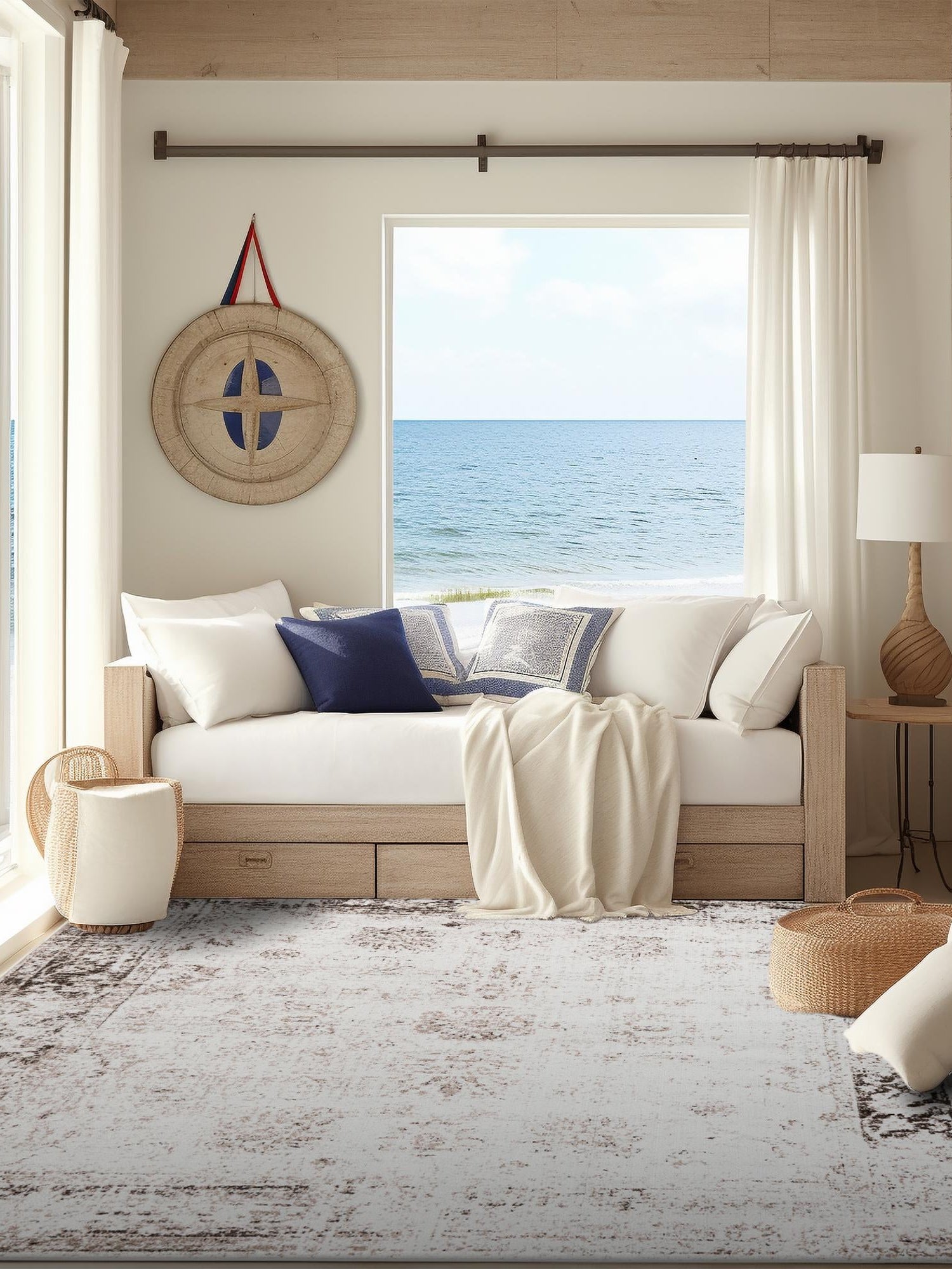 Beige 10' x 10' Sofia Square Area Rug