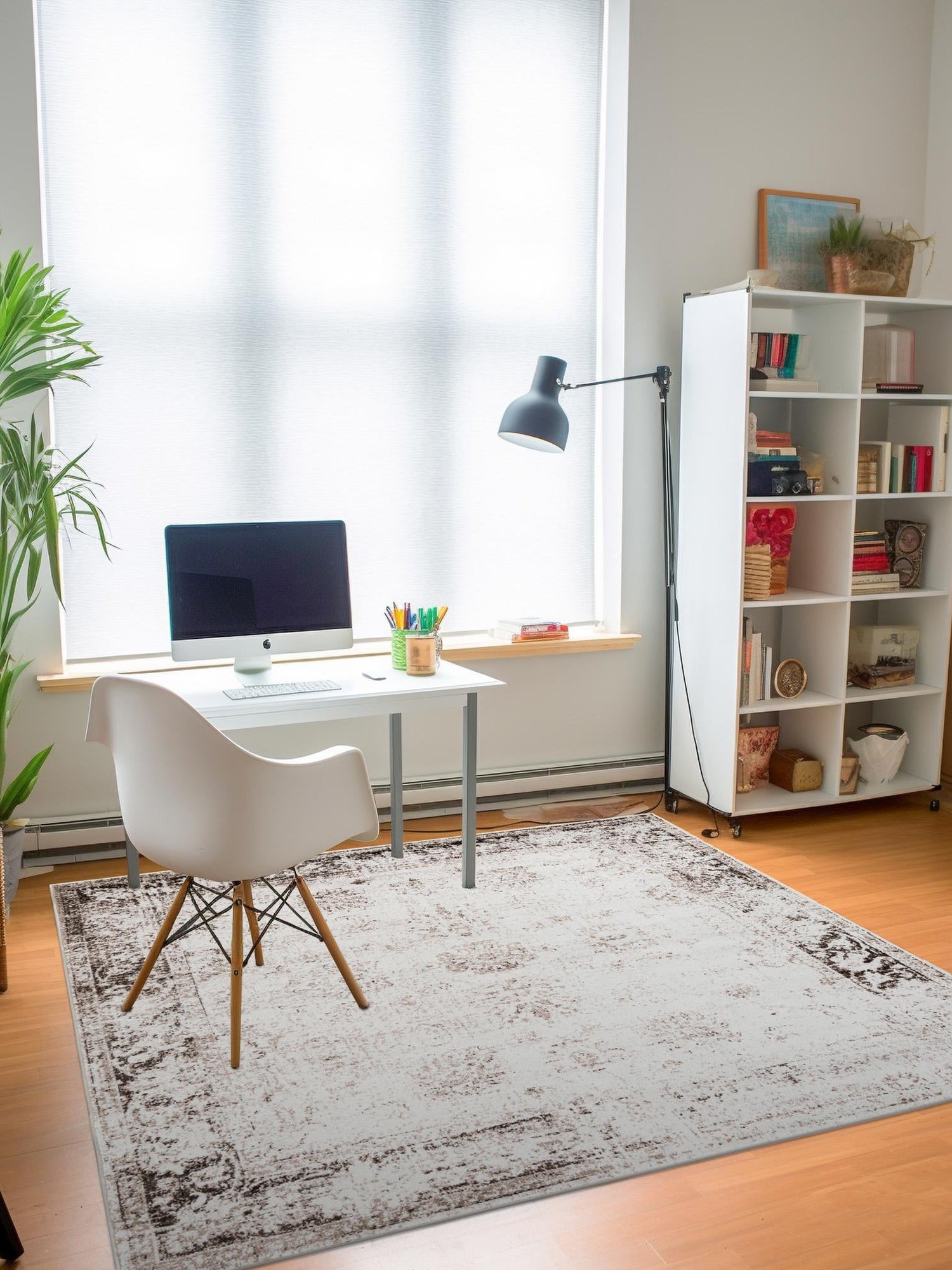 Beige 5' 3 x 5' 3 Sofia Square Area Rug Durable Easy Clean Stain Resistant Unique Carpet for Affordable Interior Home Design for Sale at Rug Engine