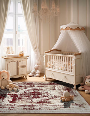 Burgundy 7' 10 x 7' 10 Sofia Square Area Rug