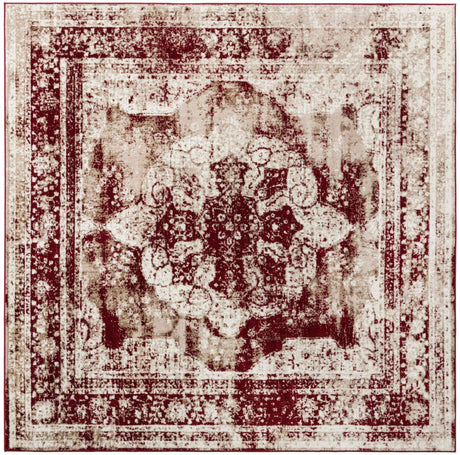 Burgundy 8' x 8' Sofia Square Rug