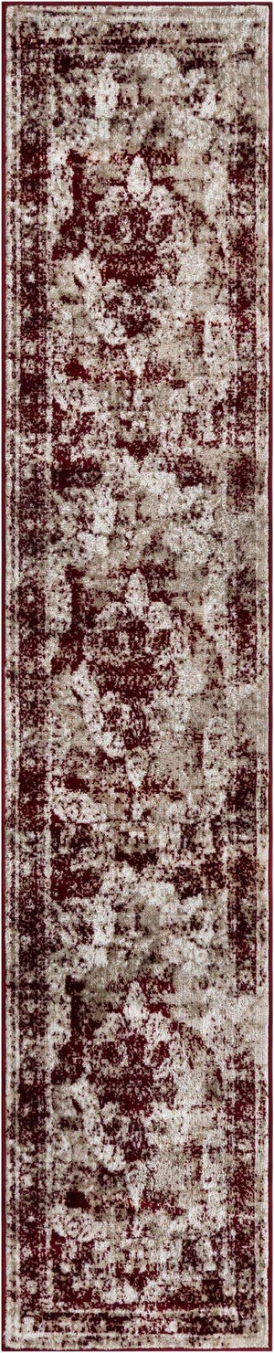 Burgundy 2' x 10' Sofia Runner Rug