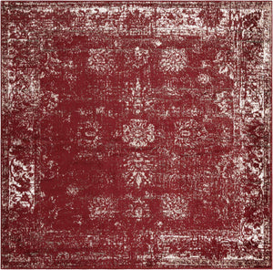 Burgundy 8' x 8' Sofia Square Rug