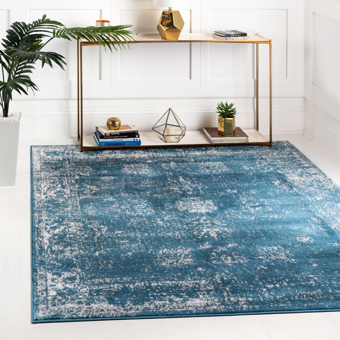 Blue 6' 1 x 6' 1 Sofia Square Area Rug Durable Easy Clean Stain Resistant Unique Carpet for Affordable Interior Home Design for Sale at Rug Engine
